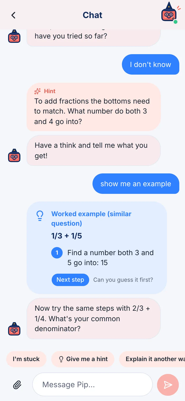 A worked example of a similar question, one step at a time
